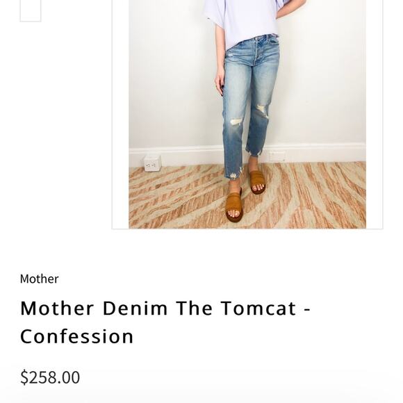 Mother Denim Tomcat Ankle Jeans in Confession Wash | High Waist Distressed | 25 - Picture 16 of 16